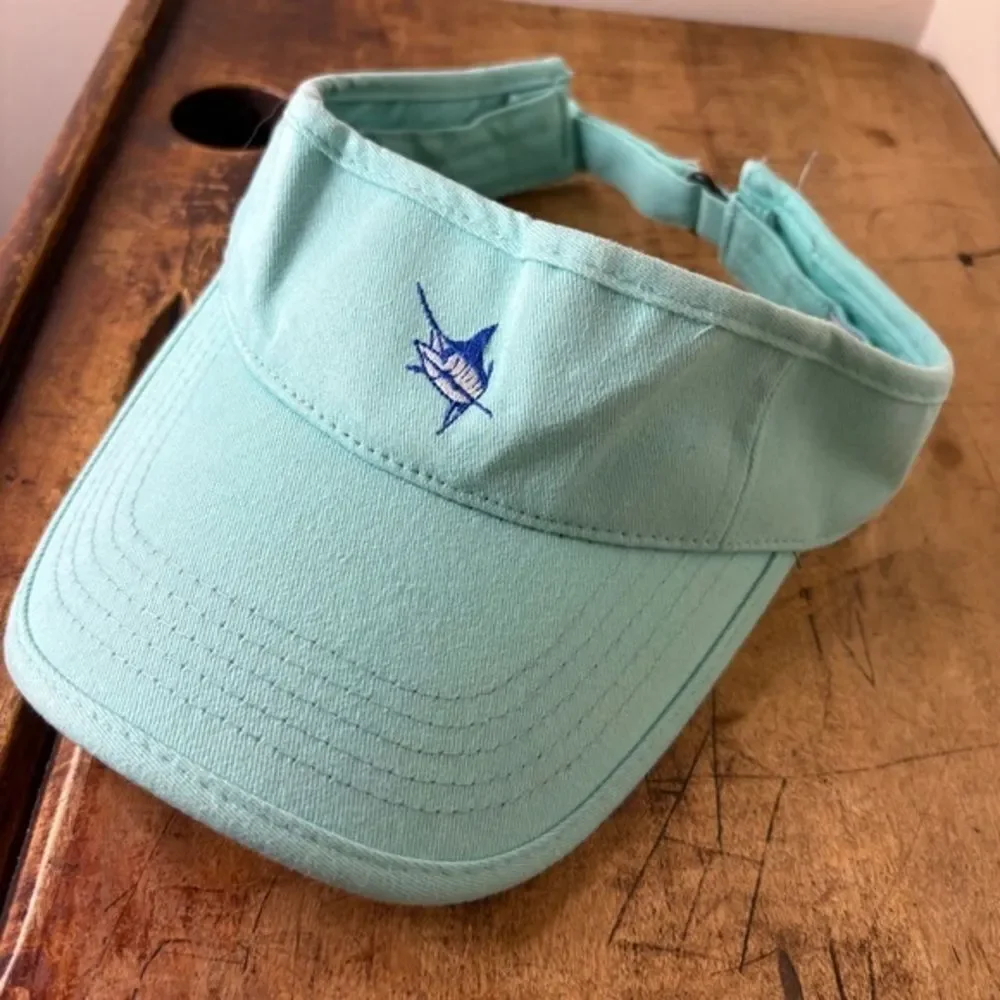 Guy Harvey Turquoise Visor Embroidered Marlin Fish Adult Unisex Adjustable